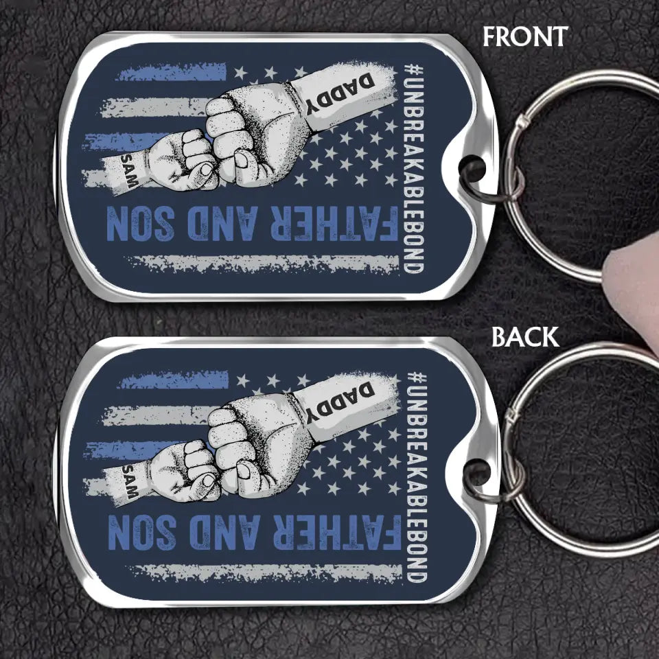 Personalized Father Aluminum Keychain - Father with up to 7 Children - Gift Idea for Father's Day - Unbreakable Bond