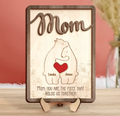 Personalized Bear Mom 2 Layered Wooden Art - Up to 6 Bears - Mother's Day Gift Idea - You Are The Piece That Holds Us Together