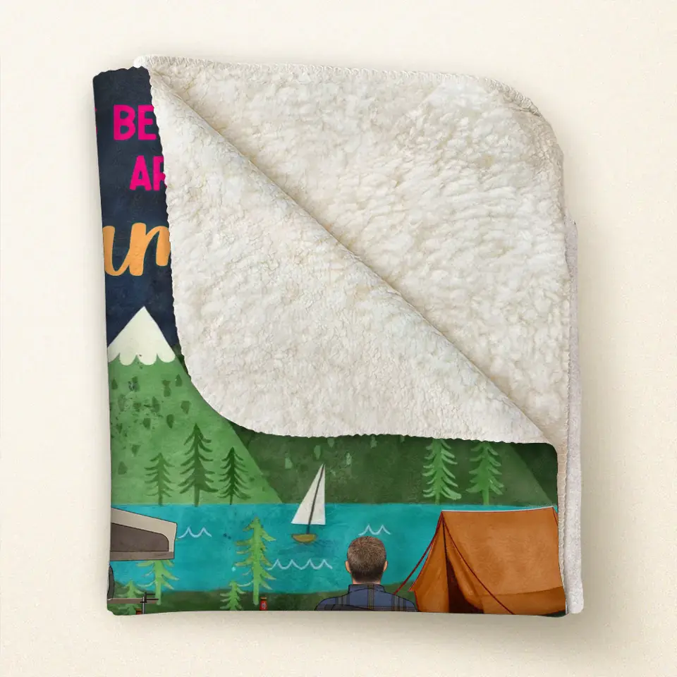 Personalized Camping Quilt/Fleece Throw Blanket - Gift Idea For Family/Camping Lover - Couple/ Parents/ Single Parent With Up to 5 Kids And 4 Pets - Life Is Better Around The Campfire