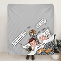 Personalized Couple With Dogs Quilt/Fleece Throw Blanket - Gift Idea For Dog Lovers - Up to 5 Dogs - We Can Get More Dogs