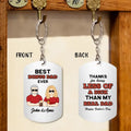 Personalized Bonus Dad Aluminum Keychain - Gift Idea For Dad/Father's Day - Thanks For Being Less Of A Dick Than My Real Dad
