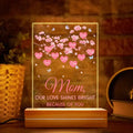 Personalized Mom Acrylic Night Light - Gift Idea For Mother's Day - Up to 10 Names - Mom Our Love Shines Bright Because Of You