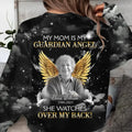 Personalized Memorial Mom AOP Sweater - Upload Photo - Memorial Gift Idea For Family Member/Mother's Day - My Mom Is My Guardian Angel She Watches Over My Back