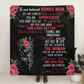 Personalized Mom & Children Quilt/Fleece Throw Blanket - Mother's Day Gift Idea To Mom - Up to 5 Children - To Our Beloved Bonus Mom