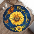 Personalized Grandma Mom Sunflower Round Rug - Gift for Grandma/Mom/Mother's Day - Up to 10 Kids - Blessed To Be Called Grandma