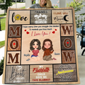 Personalized Mom & Daughter Quilt/Fleece Throw Blanket - Mother's Day Gift Idea To Mom - Thanks Mom It Turned Out Awesome