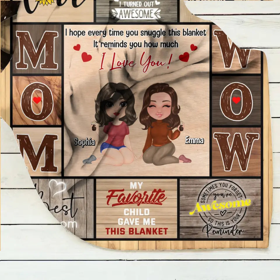 Personalized Mom & Daughter Quilt/Fleece Throw Blanket - Mother's Day Gift Idea To Mom - Thanks Mom It Turned Out Awesome