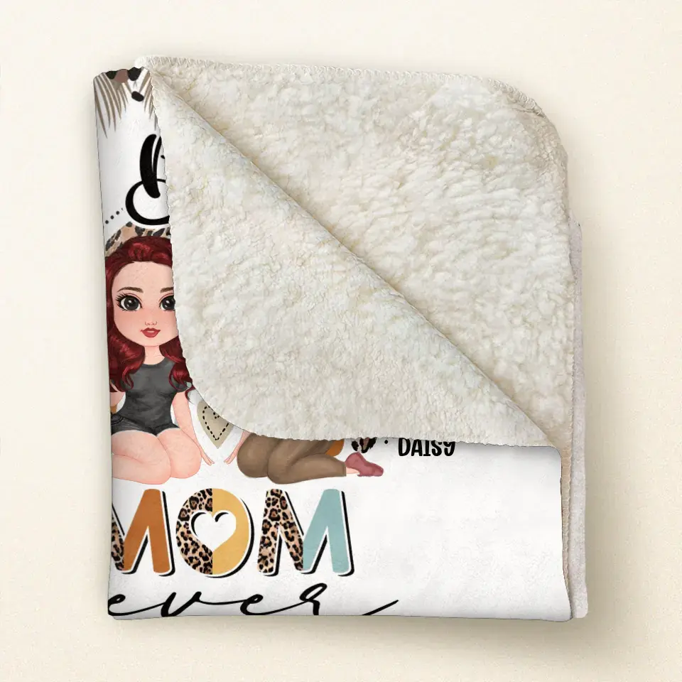 Personalized Mom Fleece Throw/Quilt Blanket - Mom with up to 3 Children - Mother's Day Gift Idea - Best Mom Ever