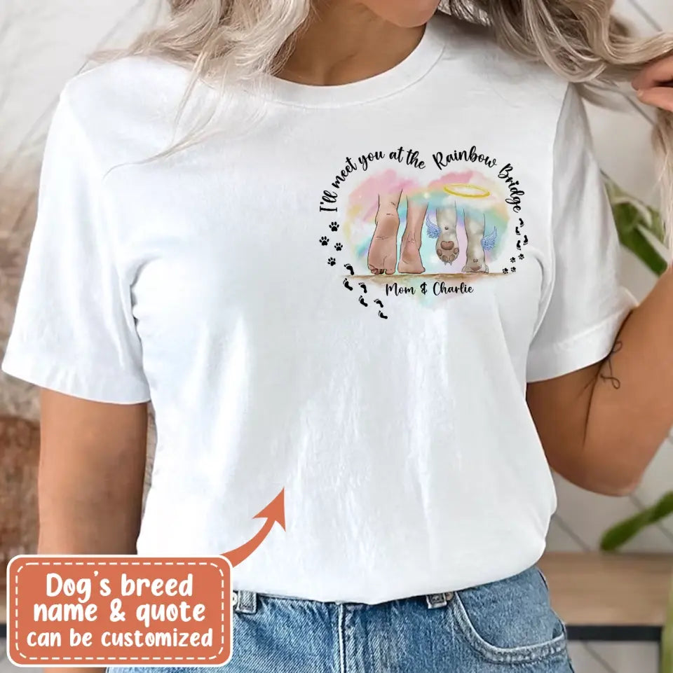 Personalized Memorial Dog T-shirt/Hoodie - Gift Idea For Dog Lover/Mother's Day/Father's Day - I Will Walk With You Forever