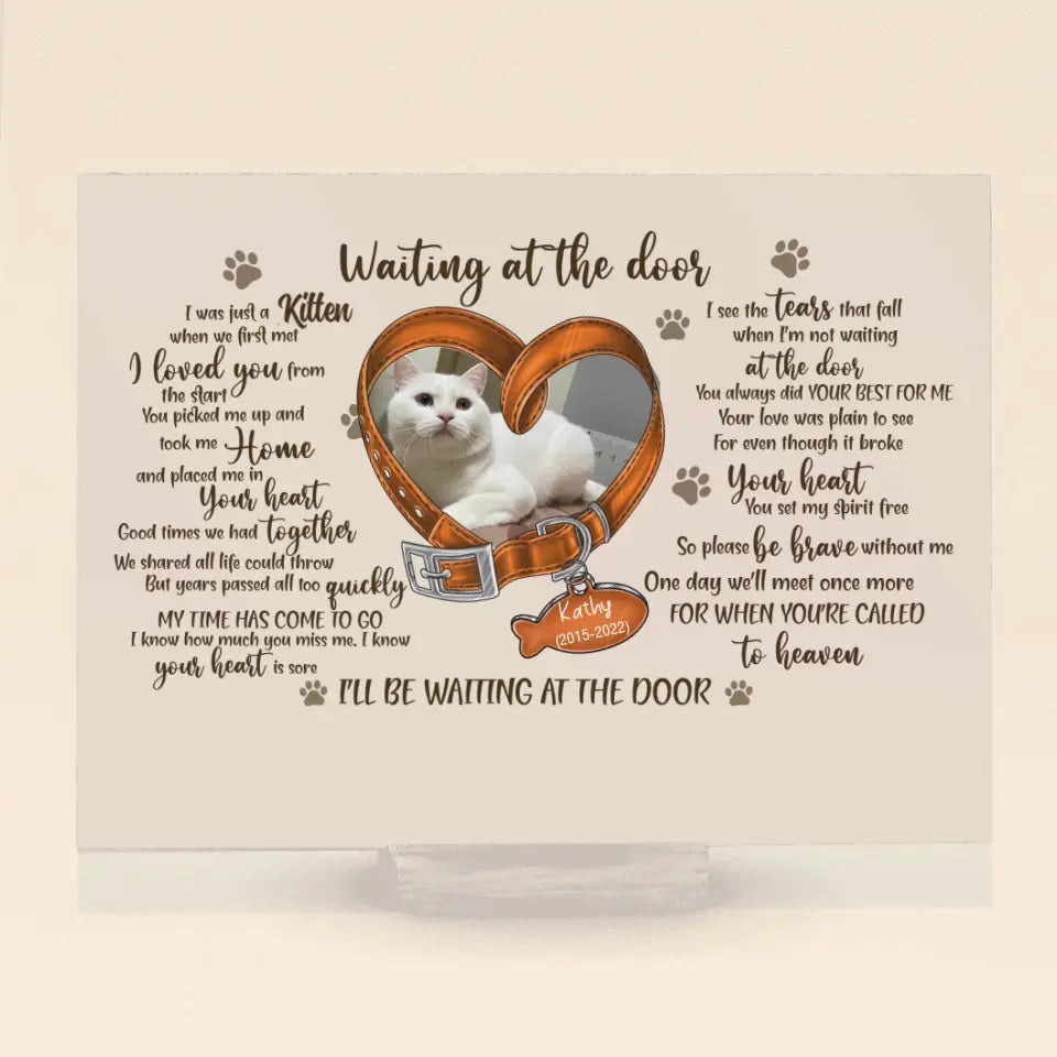 Personalized Memorial Photo Cat Acrylic Plaque - Gift Idea For Pet Lover - I Was Just A Kitten