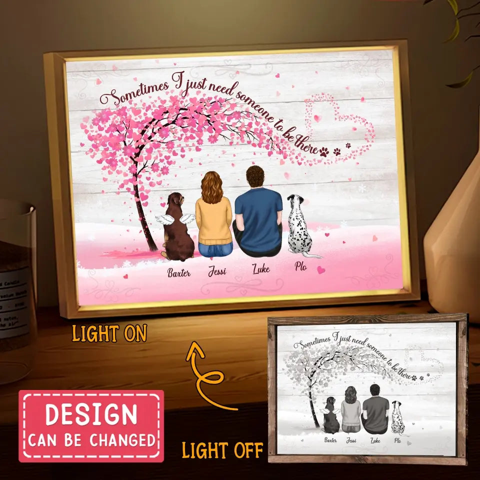 Personalized Dog Mom Lighting Frame Canvas - Mom/Dad With Up To 5 Dogs - Gift Idea For Dog Lovers