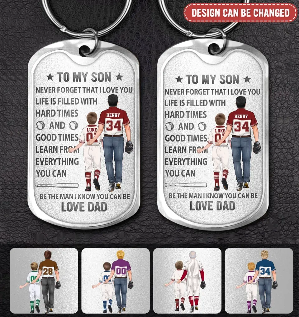 Personalized To My Son Aluminum Keychain - Gift Idea For Son/Father's Day - Never Forget That I Love You