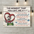 Personalized Memorial Pet Pawprint Canvas  - Memorial Gift Idea For Dog/Cat Lover - The Moment That You Left Me