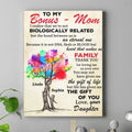Personalized To My Bonus Mom Vertical Canvas - Up to 5 Kids - Mother's Day Gift Idea To Mom - Life Has Given Me The Gift Of You