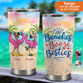 Personalized Beach Besties Tumbler - Gift Idea For Besties/Friends/Beach Lovers - Up to 5 Flamingos - Beach In Their Souls