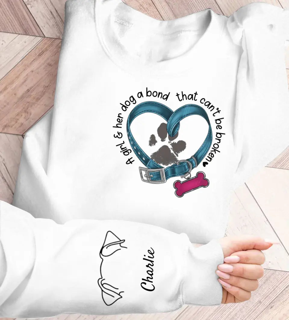 Personalized Dog Mom AOP Sweater - Up to 3 Dogs - Gift Idea for Mother's Day/Dog Lover - A Girl & Her Dog A Bond That Can't Be Broken