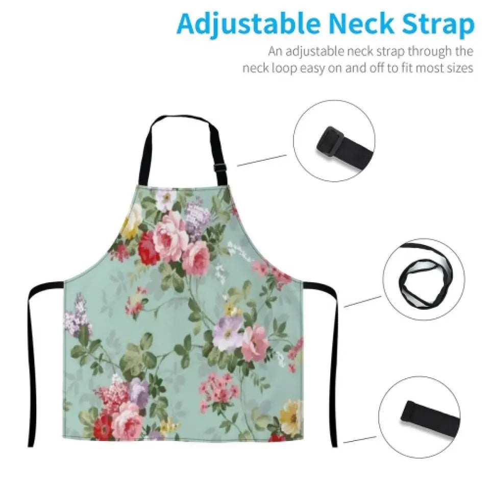 Personalized Cat Mom/Cat Dad Fashion Home Pocketless Apron - Up to 3 Cats - Gift Idea for Cat Lovers/Cooking Lover - Never Underestimate An Old Man With Cats And Cooking Skills