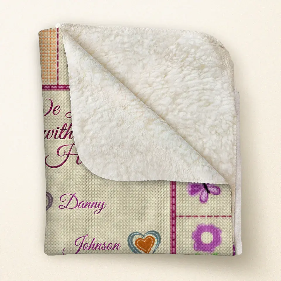 Personalized Grandma Mom Fleece Throw/Quilt Blanket - Up to 12 Kids - Mother's Day Gift Idea For Grandma/Mom - We Love You With All Our Hearts