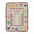 Personalized Grandma Mom Ultra-Soft Mixed Green Fringe Blanket - Up to 12 Kids - Mother's Day Gift Idea For Grandma/Mom - We Love You With All Our Hearts