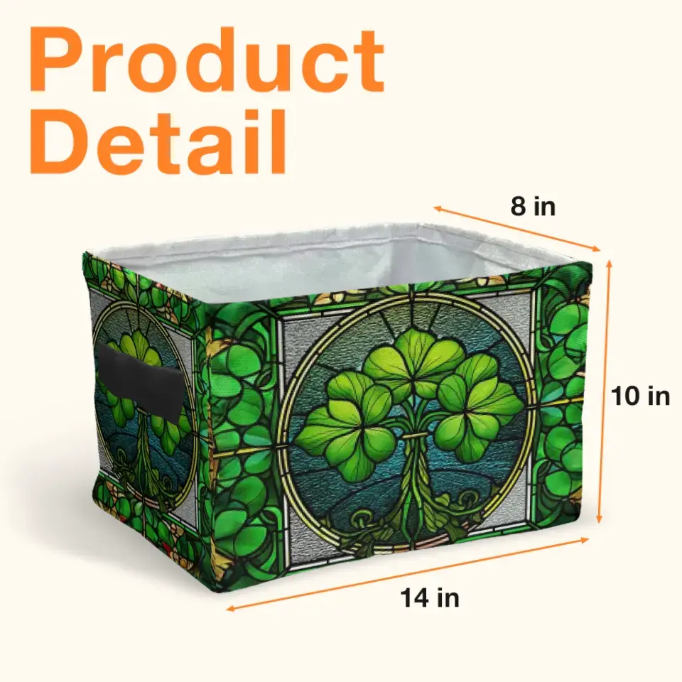 Personalized Irish Clover Storage Box - St. Patrick's Day Gift Idea - Unique Home Decor and Gifts