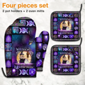 Personalized Witch Heat Resistant Oven Mitts With Pot Holders - Up to 4 Cats/Dogs - Gift Idea for Mother's Day/Dog/Cat Lovers - Witch By Birth