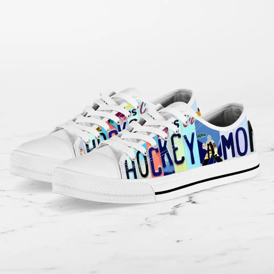 Custom Hockey Mom Canvas Sneakers - Mother's Day Gift Idea