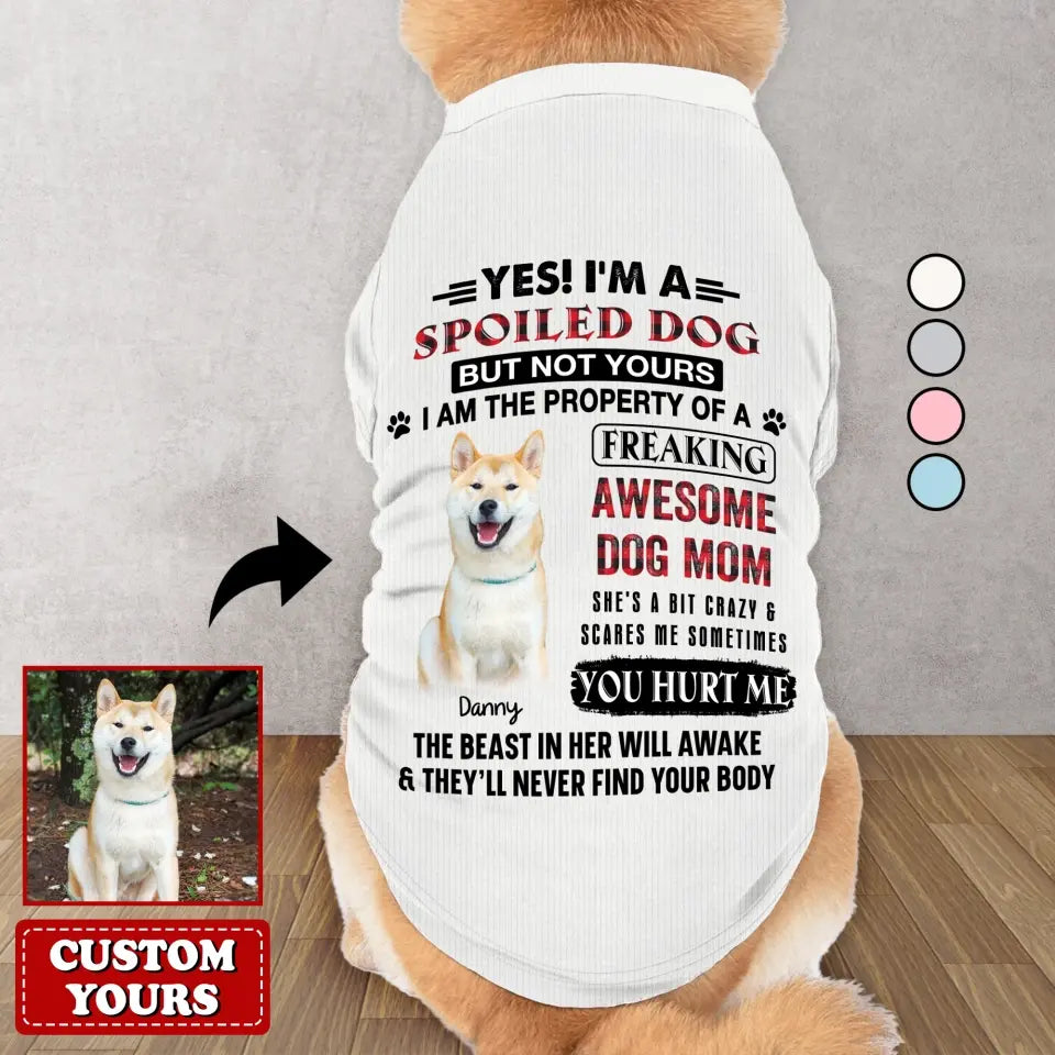Personalized AOP Big Dog's Tank Top - Upload Photo - Gift Idea For Your Dog - I'm A Spoiled Dog But Not Yours