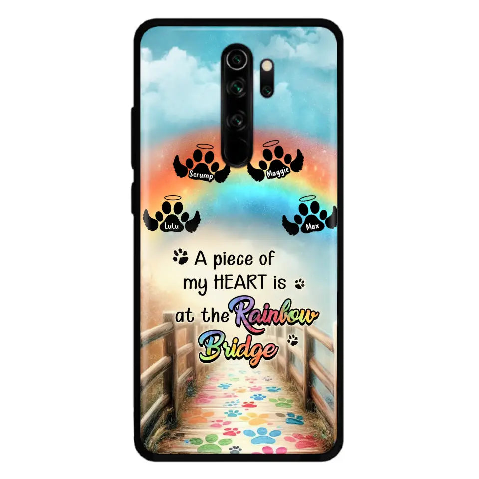 Personalized Rainbow Bridge Memorial Phone Case - Memorial Gift Idea For Dog Lover - Up to 4 Dogs - A Piece Of My Heart Is At The Rainbow Bridge - Case For Oppo/Xiaomi/Huawei