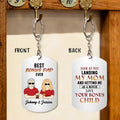 Personalized Bonus Dad Aluminum Keychain - Gift Idea For Dad/Father's Day - Look At You Landing My Mom And Getting Me As A Bonus Love