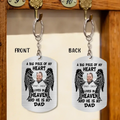 Personalized Memorial Dad/Mom Aluminum Keychain - Memorial Gift Idea For Family - A Big Piece Of My Heart Lives In Heaven And He Is My Dad