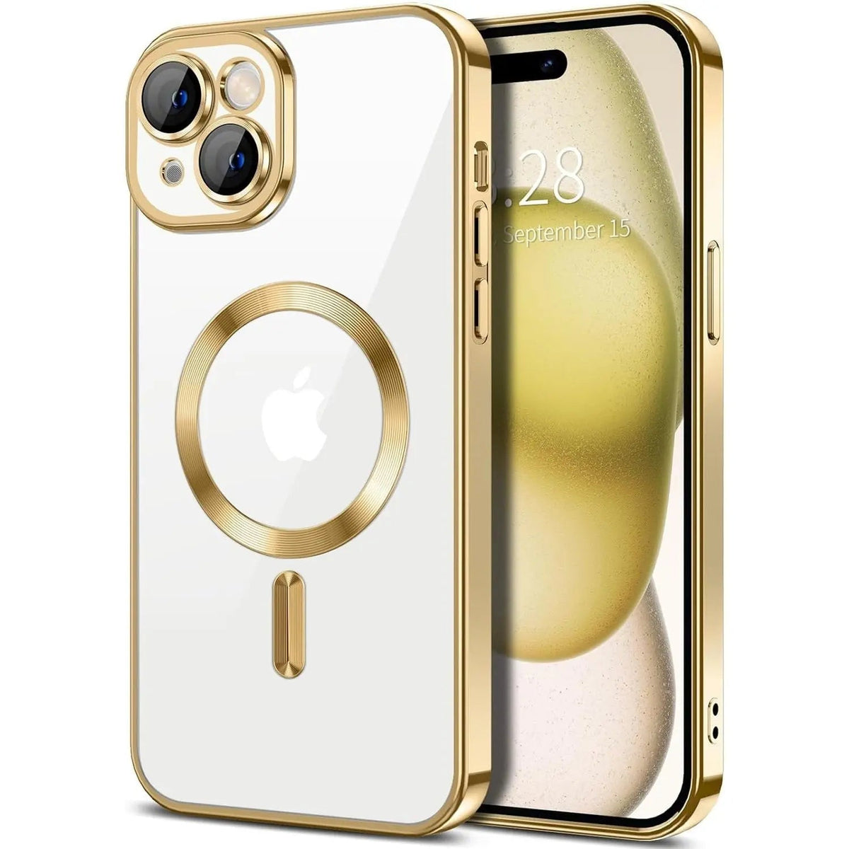 Entronix [Magnetic] Case Compatible with iPhone 15 Plus - [Clear Back] Luxury Glossy Cover