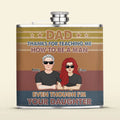 Personalized Dad Leather Flask - Dad with up to 5 Daughters - Father's Day Gift Idea for Dad from Daughters - Thanks for Teaching Me How To Be A Man Even Though I'm Your Daughter