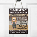 Personalized Kitchen Wooden Sign - Gift Idea For Mom/Mother's Day - Mom's Kitchen Rules Meals And Memories Are Made Here