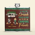 Personalized Camping Friends Leather Flask - Up to 5 Girls - Gift Idea For Friends/Camping Lover - If Lost Or Drunk Please Return To My Camping Friends