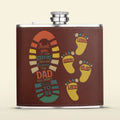 Personalized Dad Leather Flask - Dad with up to 4 Children - Father's Day Gift Idea For Dad - Thank You For Stepping Into And Becoming The Dad You Didn't Have To Be
