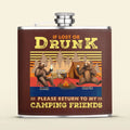 Personalized Camping Leather Flask - Up to 6 Bears - Father's Day Gift Idea for Camping Lovers - If Lost Or Drunk Please Return To My Camping Friends