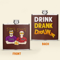 Personalized Dad Leather Flask - Father's Day Gift Idea For Dad - Drink Drank Drunk