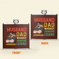 Personalized Dad Leather Flask - Father's Day Gift Idea For Dad - Husband Dad Whiskey Drinking Legend