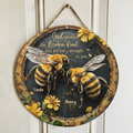 Personalized Bees Wooden Sign - Gift Idea For Decor - God Blessed The Broken Road That Led Me Straight To You