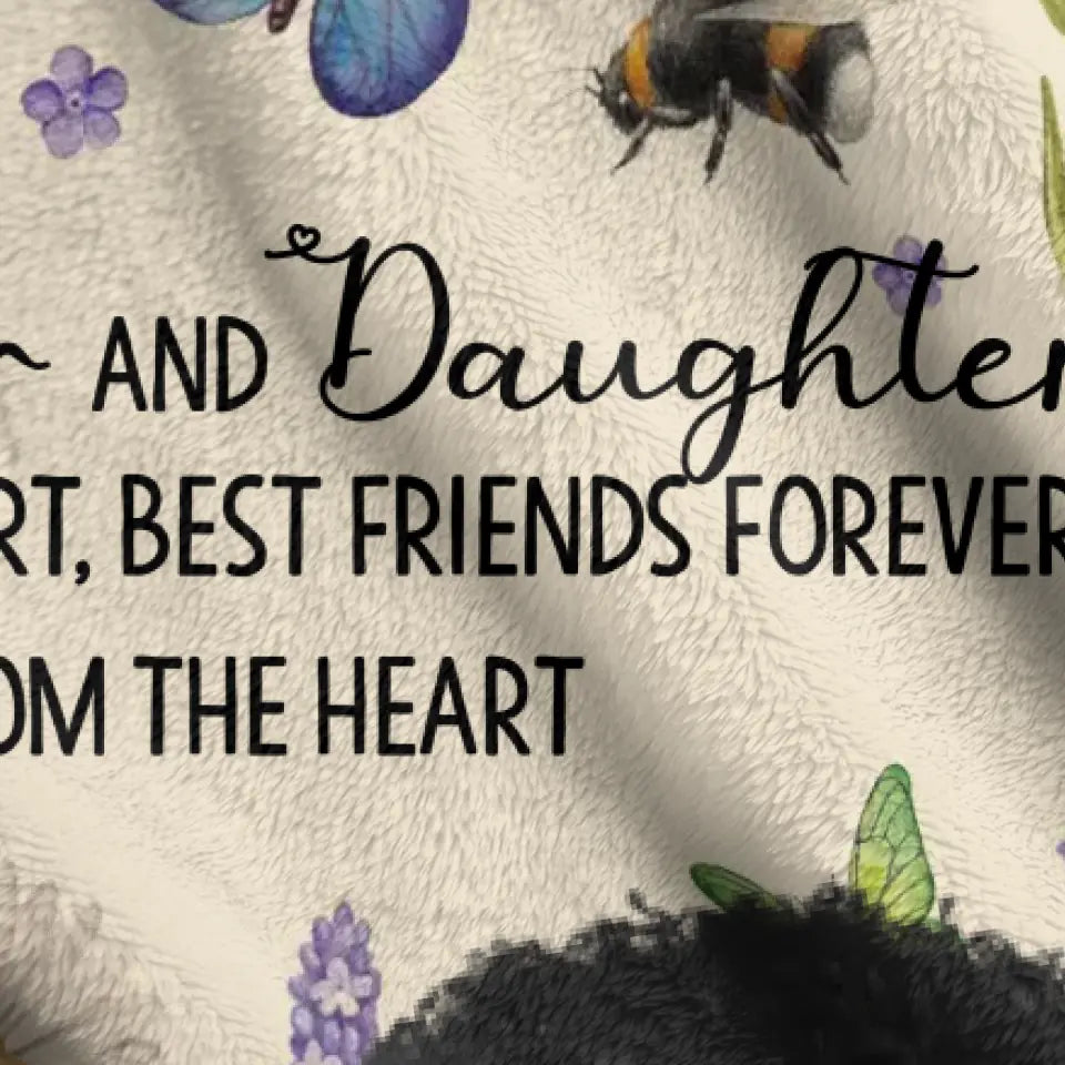 Personalized Mother And Daughter Quilt/Fleece Throw Blanket/Pillow Cover - Mother's Day Gift Idea - Mother And Daughter From The Start, Best Friends Forever From The Heart