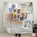 Personalized Memorial Photo Fleece Throw/Quilt Blanket - Upload Photo - Memorial Gift Idea For Family Member - As I Sit In Heaven & Watch You Everyday