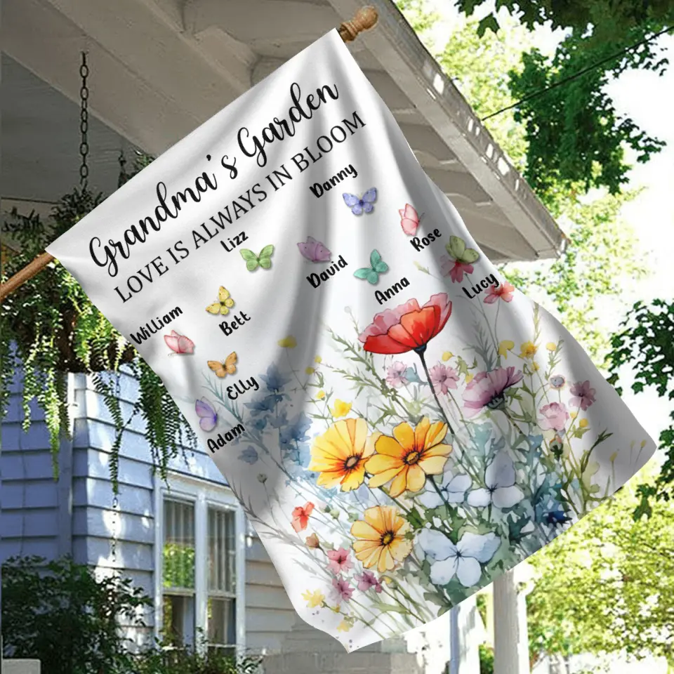 Personalized Grandma Flag Sign - Gift Idea For Grandma/Mother's Day with up to 10 Kids