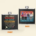 Personalized Drinking Girls Leather Flask - Up to 4 Girls - Gift Idea For Friends/Sisters/Besties/Drinking Lover - I Only Drink On Days Beginning With "T"