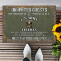Personalized Veteran Home Doormat - Gift Idea For Veteran - Uninvited Guests This Property Is Protected By A Veteran