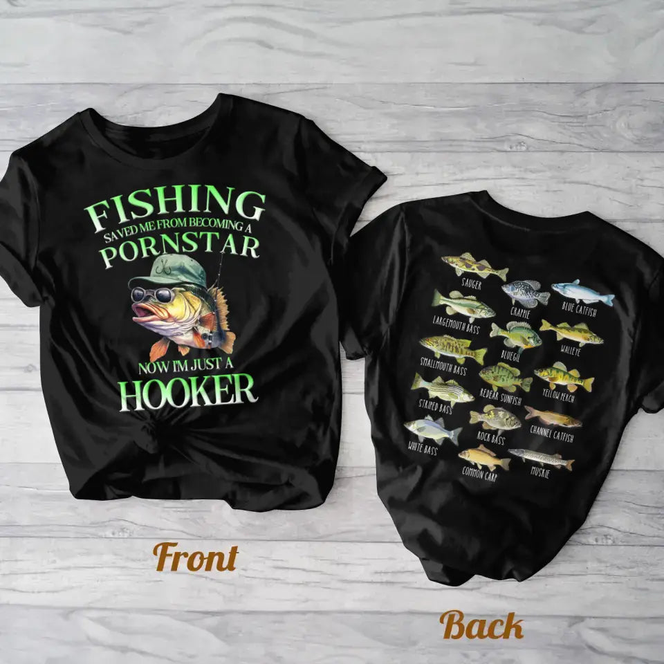 Personalized Fishing AOP T-shirt - Father's Day Gift Idea for Fishing - Fishing Saved Me