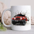 Personalized Off-Road Car Break Through Wall Coffee Mug - Gift Idea For Off-Road Car Owner