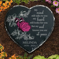 Personalized Memorial Heart Lithograph - Memorial Gift Idea for Mother's Day/Father's Day - My Mind Still Talks To You My Heart Still Looks For You