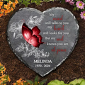 Personalized Memorial Heart Lithograph - Memorial Gift Idea for Mother's Day/Father's Day - My Mind Still Talks To You My Heart Still Looks For You