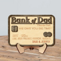 Personalized Dad 2 Layered Wooden Art - Funny Gift Idea for Father's Day - Bank Of Dad