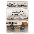 Personalized Retro Vintage Camping Quilt Bed Sets - Gift Idea For Family/Camping Lover - Parents/Adult With Up to 5 Kids And 4 Pets - Happy Campers